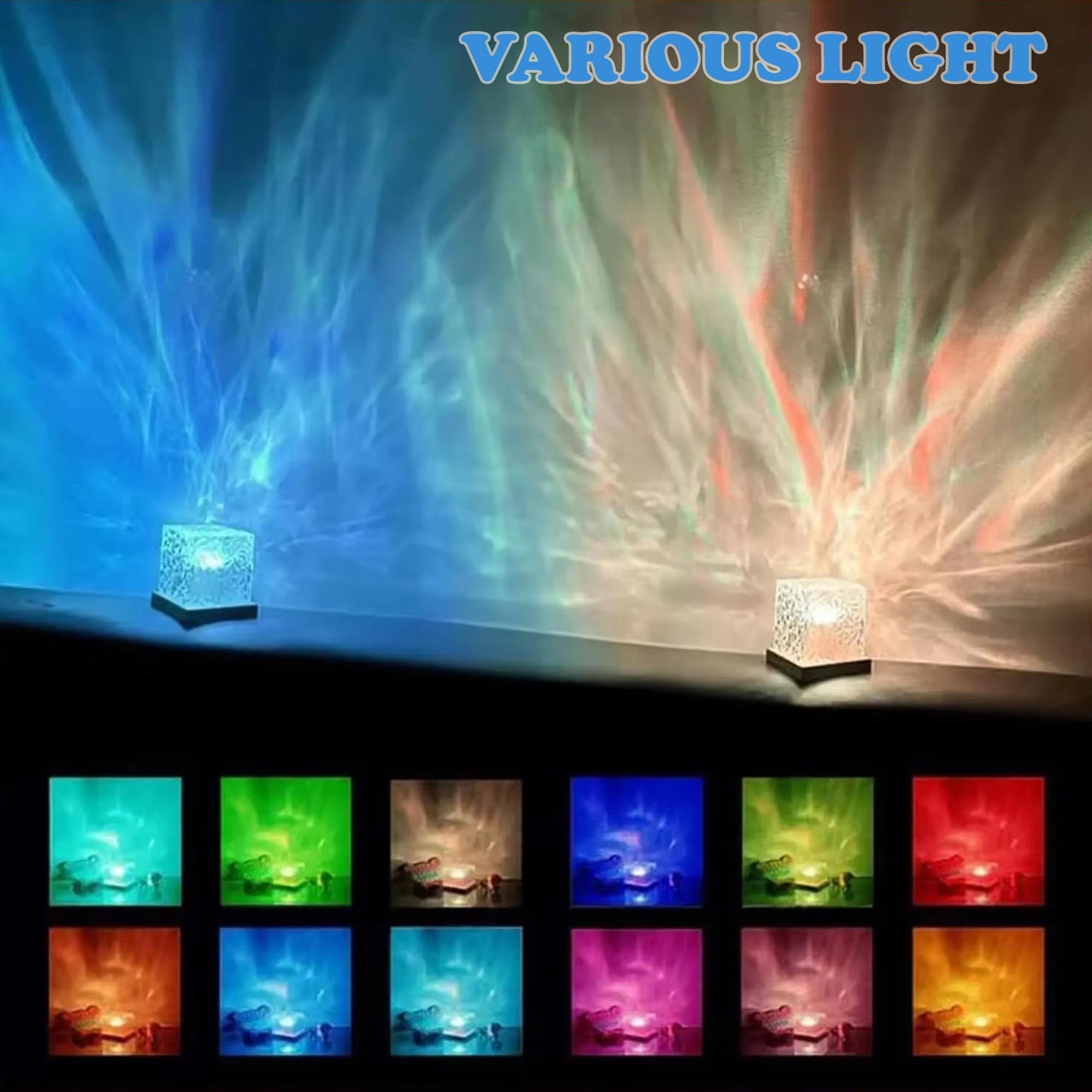 16 Colors Ocean Wave Aurora Projector Night Light